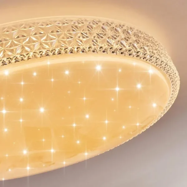 hofstein Plafonnier Suno LED Transparent, Blanc, 1 lumière, Télécommandes* Lampes Modernes