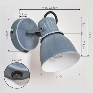 hofstein Plafonnier Susus Gris, 1 lumière* Lampes Modernes