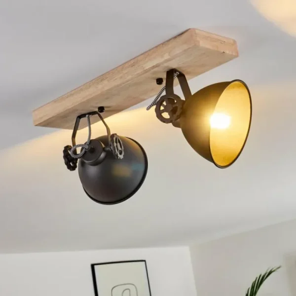 hofstein Plafonnier Svanfolk Bois clair, 2 lumières* Lampes Modernes