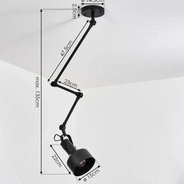 hofstein Plafonnier Tablazos Noir, 1 lumière* Lampes Modernes