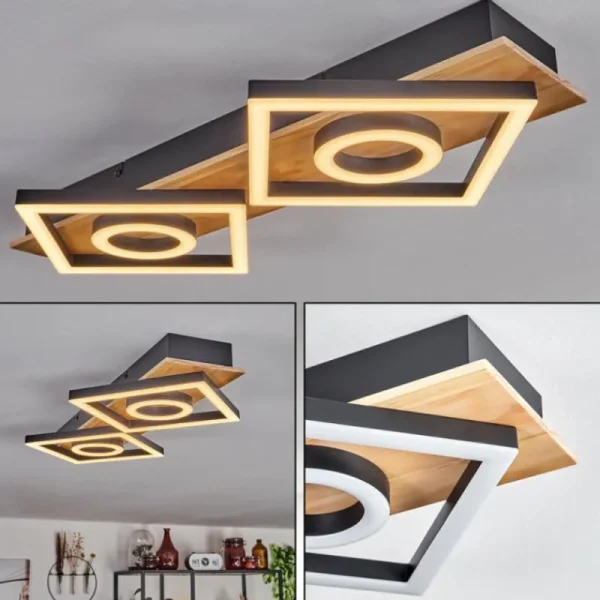 hofstein Plafonnier Taboneira LED Écru, Noir, 2 lumières* Lampes Modernes