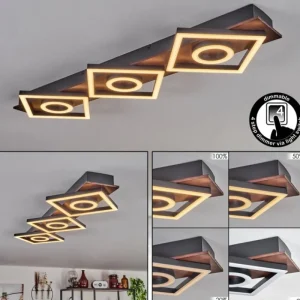 hofstein Plafonnier Taboneira LED Brun foncé, Noir, 3 lumières* Lampes Modernes