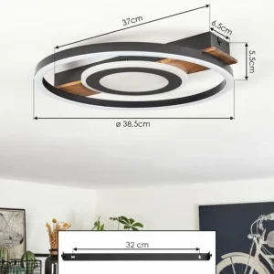 hofstein Plafonnier Taboneira LED Noir, 1 lumière* Lampes Modernes