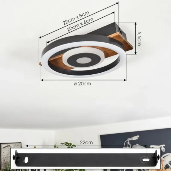 hofstein Plafonnier Taboneira LED Noir, 1 lumière* Lampes Modernes