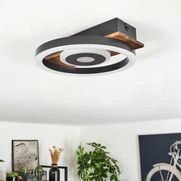 hofstein Plafonnier Taboneira LED Noir, 1 lumière* Lampes Modernes