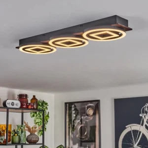 hofstein Plafonnier Taboneira LED Brun foncé, Noir, 3 lumières* Lampes Modernes