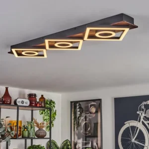 hofstein Plafonnier Taboneira LED Brun foncé, Noir, 3 lumières* Lampes Modernes