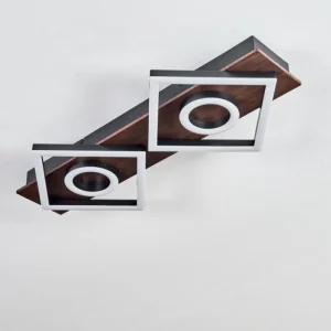 hofstein Plafonnier Taboneira LED Brun foncé, Noir, 2 lumières* Lampes Modernes