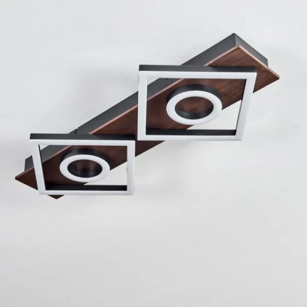 hofstein Plafonnier Taboneira LED Brun foncé, Noir, 2 lumières* Lampes Modernes