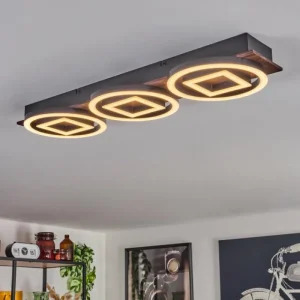 hofstein Plafonnier Taboneira LED Brun foncé, Noir, 3 lumières* Lampes Modernes