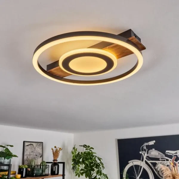 hofstein Plafonnier Taboneira LED Noir, 1 lumière* Lampes Modernes