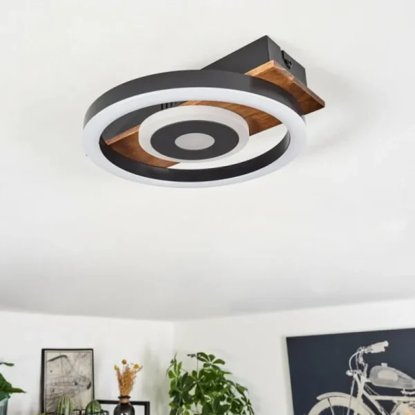 hofstein Plafonnier Taboneira LED Noir, 1 lumière* Lampes Modernes