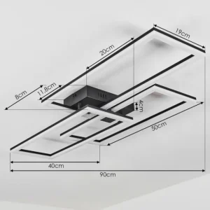 hofstein Plafonnier Taleta LED Noir, 1 lumière* Lampes Modernes