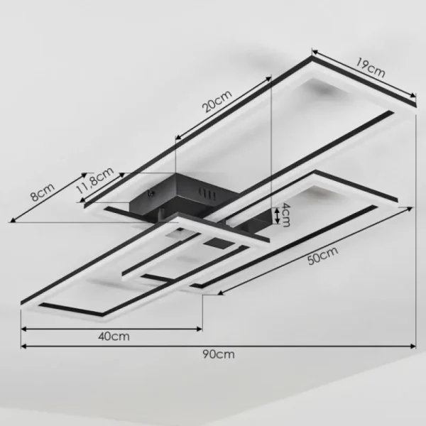 hofstein Plafonnier Taleta LED Noir, 1 lumière* Lampes Modernes