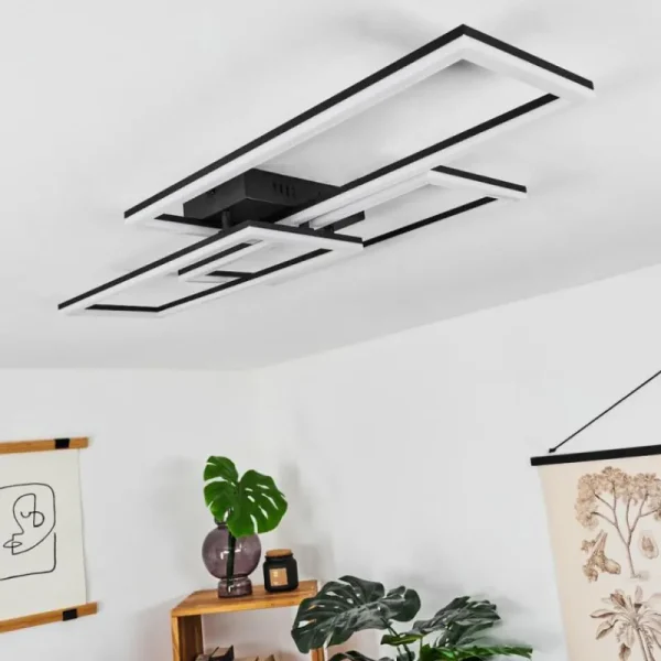 hofstein Plafonnier Taleta LED Noir, 1 lumière* Lampes Modernes