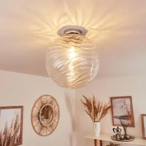 hofstein Plafonnier Tomboul Chrome, 1 lumière* Lampes En Verre