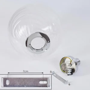 hofstein Plafonnier Tomboul Chrome, 1 lumière* Lampes En Verre