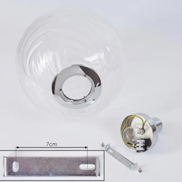 hofstein Plafonnier Tomboul Chrome, 1 lumière* Lampes En Verre