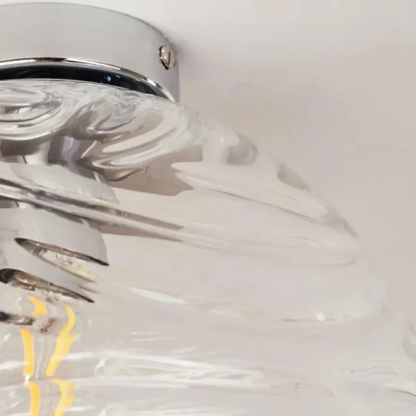 hofstein Plafonnier Tomboul Chrome, 1 lumière* Lampes En Verre