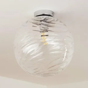 hofstein Plafonnier Tomboul Chrome, 1 lumière* Lampes En Verre