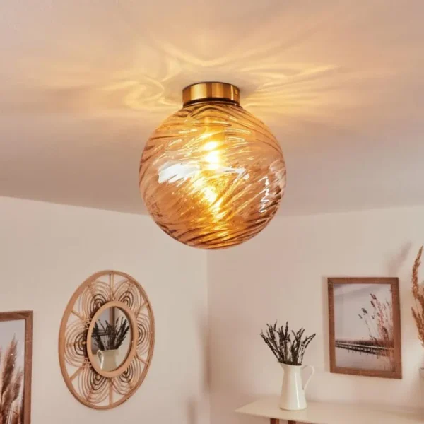 hofstein Plafonnier Tomboul Or, 1 lumière* Lampes En Verre