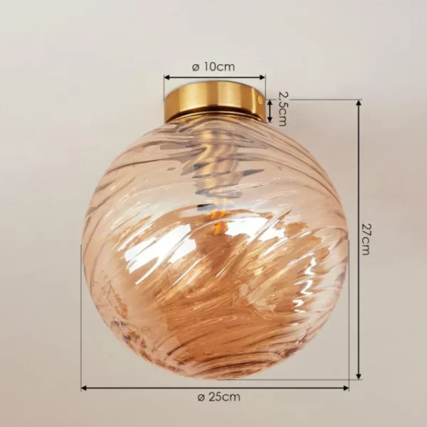 hofstein Plafonnier Tomboul Or, 1 lumière* Lampes En Verre