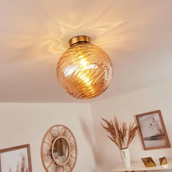 hofstein Plafonnier Tomboul Or, 1 lumière* Lampes En Verre