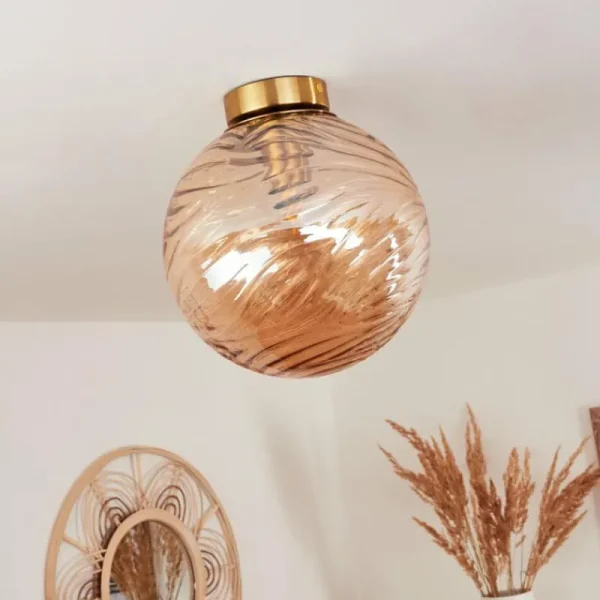 hofstein Plafonnier Tomboul Or, 1 lumière* Lampes En Verre