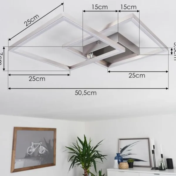 hofstein Plafonnier Torres LED Blanc, 2 lumières* Lampes Modernes