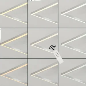 hofstein Plafonnier Torres LED Nickel mat, 2 lumières, Télécommandes* Lampes Modernes