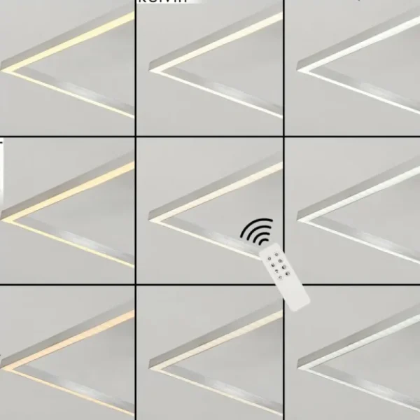hofstein Plafonnier Torres LED Nickel mat, 2 lumières, Télécommandes* Lampes Modernes