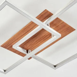 hofstein Plafonnier Torres LED Nickel mat, 2 lumières, Télécommandes* Lampes Modernes