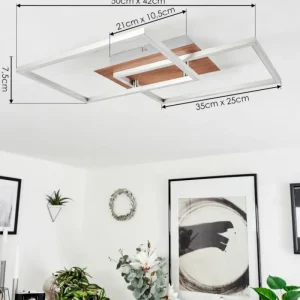 hofstein Plafonnier Torres LED Nickel mat, 2 lumières, Télécommandes* Lampes Modernes