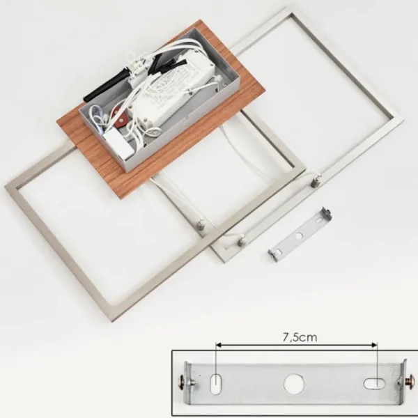 hofstein Plafonnier Torres LED Nickel mat, 2 lumières, Télécommandes* Lampes Modernes