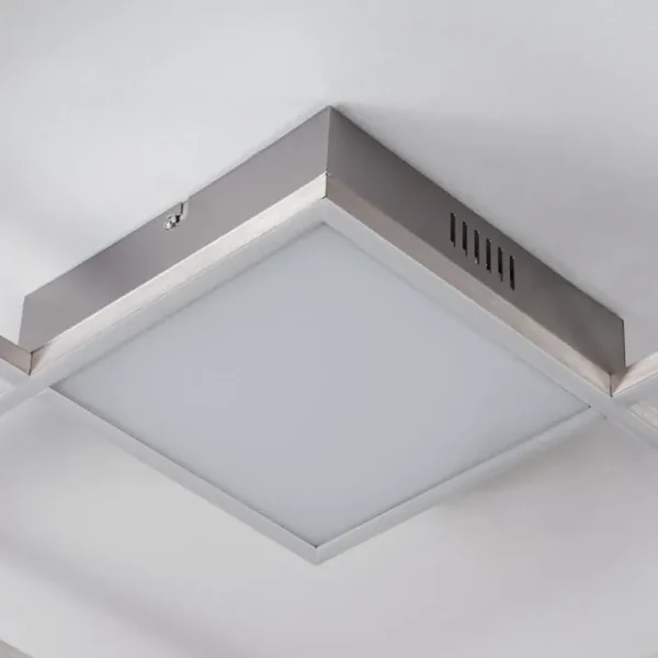 hofstein Plafonnier Torresella LED Nickel mat, 2 lumières, Télécommandes* Lampes Modernes