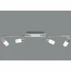 Luminaires Trio Plafonnier Trio 8214 LED Aluminium, Chrome, Acier inoxydable, 4 lumières* Lampes En Verre