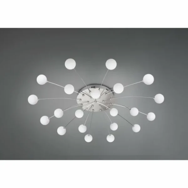 Luminaires Trio Plafonnier Trio Bullet LED Nickel mat, 21 lumières* Lampes En Verre