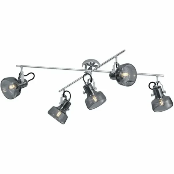 Luminaires Trio Plafonnier Trio Leuchten KOLANI Chrome, 5 lumières* Lampes En Verre