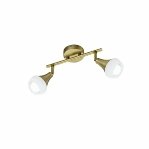 Luminaires Trio Plafonnier Trio-Leuchten Trumpet Laiton, 2 lumières* Lampes En Verre