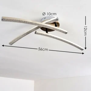 hofstein Plafonnier Tusula LED Acier inoxydable, 3 lumières* Lampes Modernes