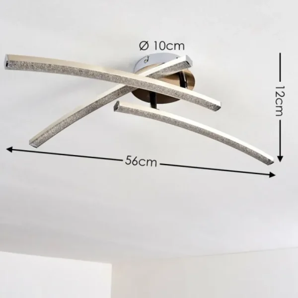 hofstein Plafonnier Tusula LED Acier inoxydable, 3 lumières* Lampes Modernes