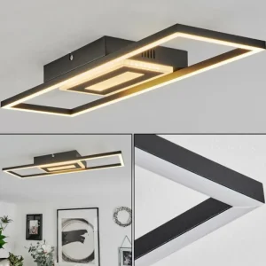 hofstein Plafonnier Vaseux LED Noir, Blanc, 1 lumière* Lampes Modernes