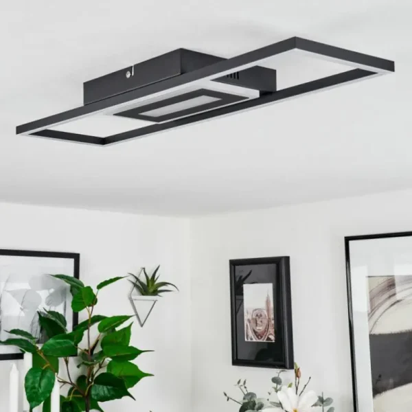 hofstein Plafonnier Vaseux LED Noir, Blanc, 1 lumière* Lampes Modernes