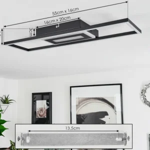hofstein Plafonnier Vaseux LED Noir, Blanc, 1 lumière* Lampes Modernes