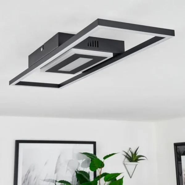 hofstein Plafonnier Vaseux LED Noir, Blanc, 1 lumière* Lampes Modernes