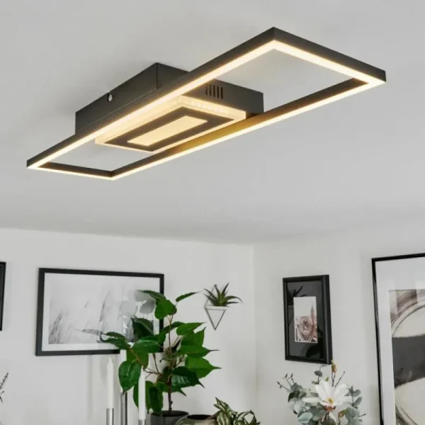 hofstein Plafonnier Vaseux LED Noir, Blanc, 1 lumière* Lampes Modernes