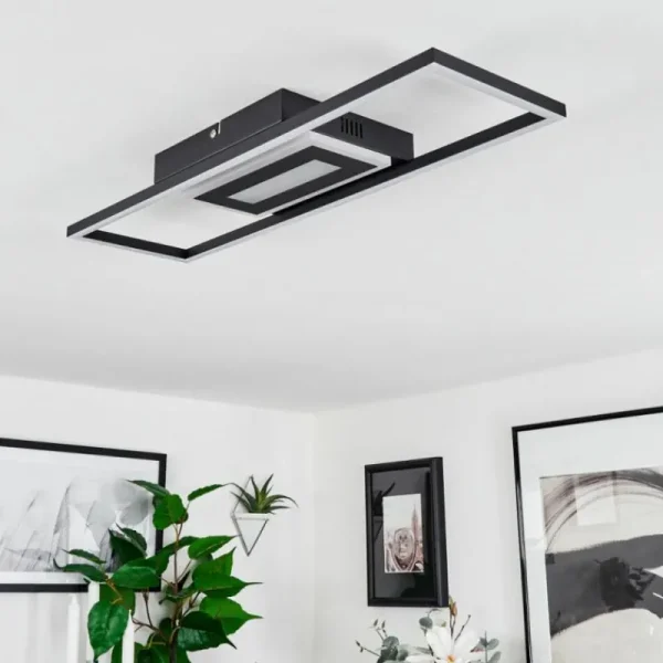 hofstein Plafonnier Vaseux LED Noir, Blanc, 1 lumière* Lampes Modernes