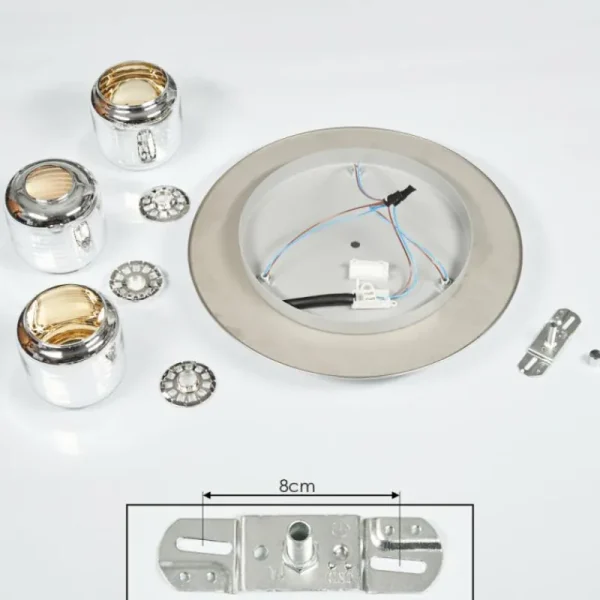 hofstein Plafonnier Verasara Chrome, 3 lumières* Lampes En Verre