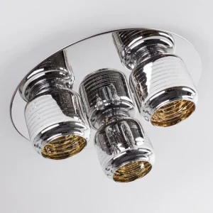 hofstein Plafonnier Verasara Chrome, 3 lumières* Lampes En Verre