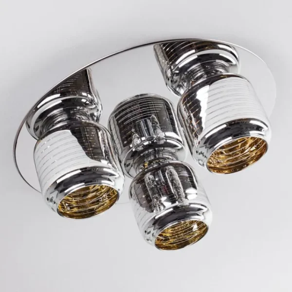 hofstein Plafonnier Verasara Chrome, 3 lumières* Lampes En Verre